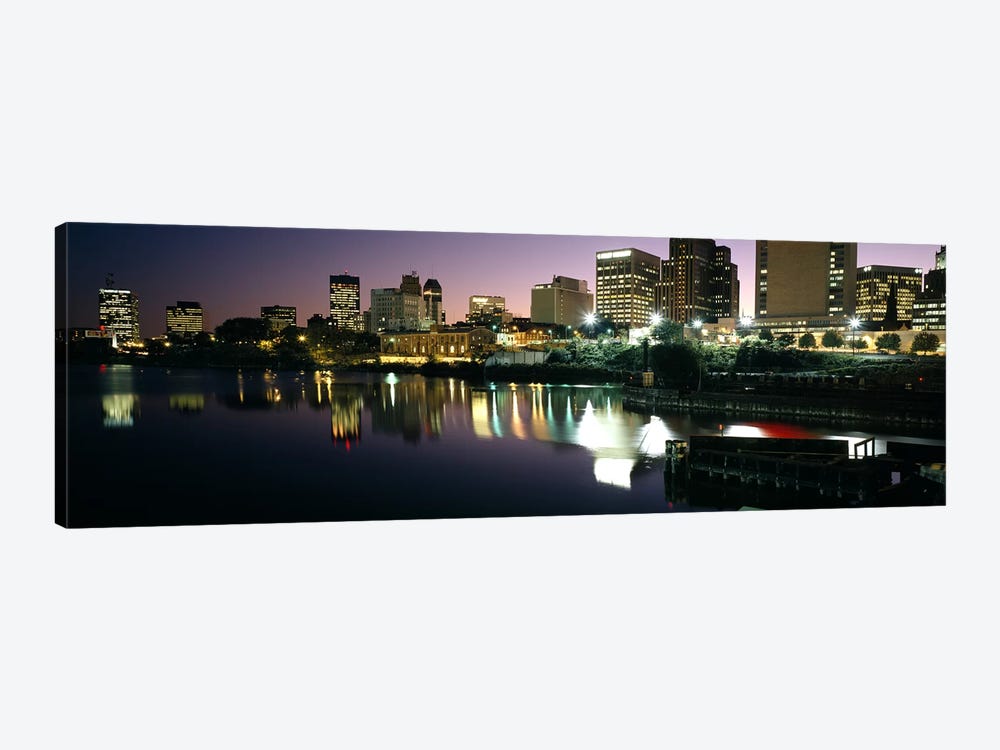 City lit up at nightNewark, New Jersey, USA by Panoramic Images 1-piece Canvas Wall Art
