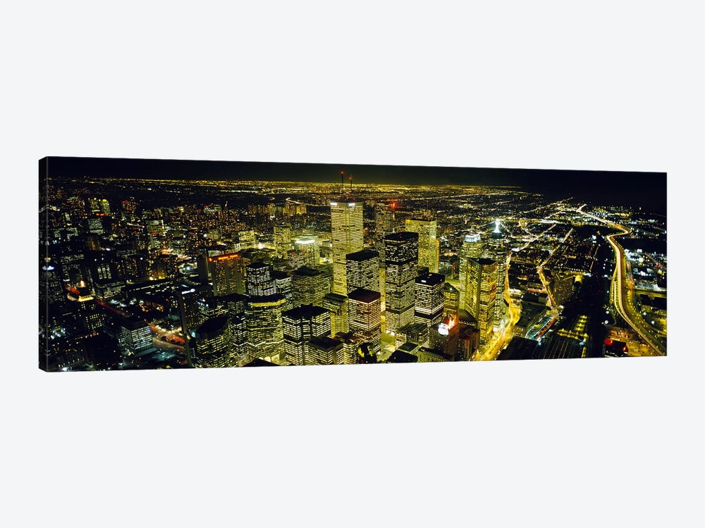 Nighttime View Of The Financial District From CN Tower, Toronto, Ontario, Canada by Panoramic Images 1-piece Art Print