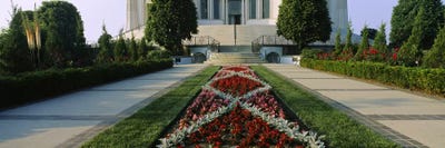 Formal Garden At Main Entrance, Baha'i House Of Worship, Wilmette, New Trier Township, Chicago, Cook County, Illinois, USA by Panoramic Images canvas print