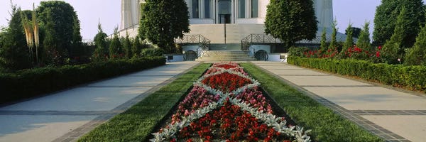 U.S. Cities: Formal Garden At Main Entrance, Baha'i House Of Worship, Wilmette, New Trier Township, Chicago, Cook County, Illinois, USA by Panoramic Images