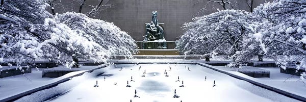 Illinois: Tourists in front of a fountainFountain of the Great Lakes, Art Institute of Chicago, Grant Park, Chicago, Illinois, USA by Panoramic Images