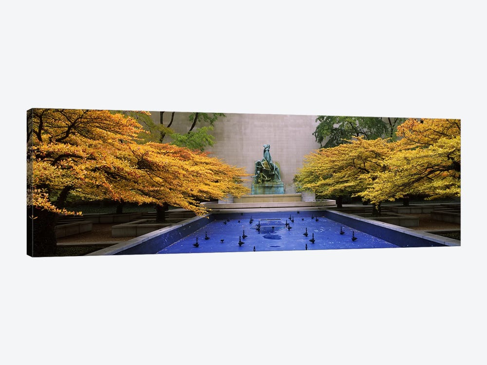Fountain in a gardenFountain of The Great Lakes, Art Institute of Chicago, Chicago, Cook County, Illinois, USA by Panoramic Images 1-piece Canvas Wall Art