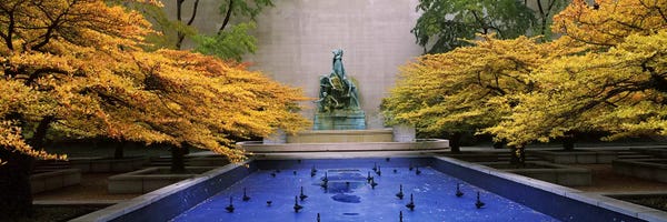 Fountains: Fountain in a gardenFountain of The Great Lakes, Art Institute of Chicago, Chicago, Cook County, Illinois, USA by Panoramic Images