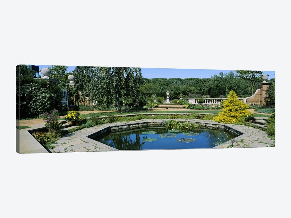 Garden Pond, English Walled Garden, Chicago Botanic Garden, Glencoe, Cook County, Illinois, USA by Panoramic Images 1-piece Canvas Artwork