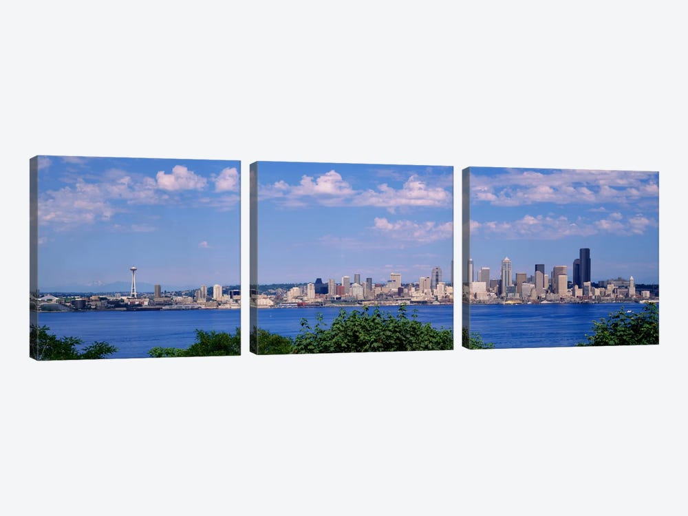 Puget SoundCity Skyline, Seattle, Washington State, USA by Panoramic Images 3-piece Canvas Art Print
