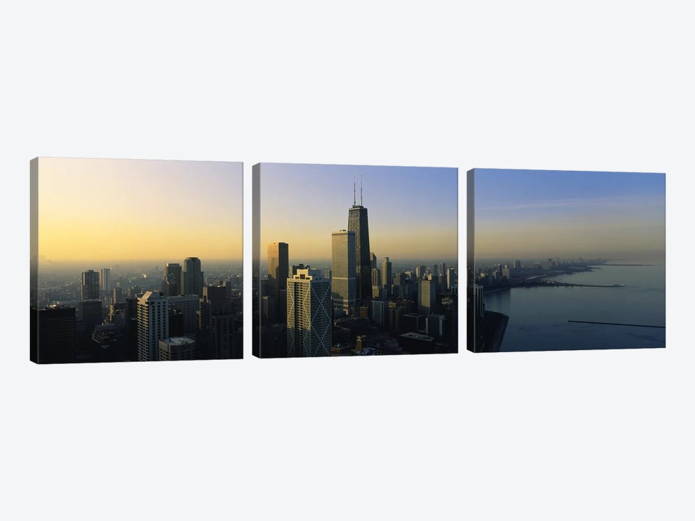 Buildings at the waterfront, Chicago, Cook County, Illinois, USA by Panoramic Images 3-piece Canvas Print