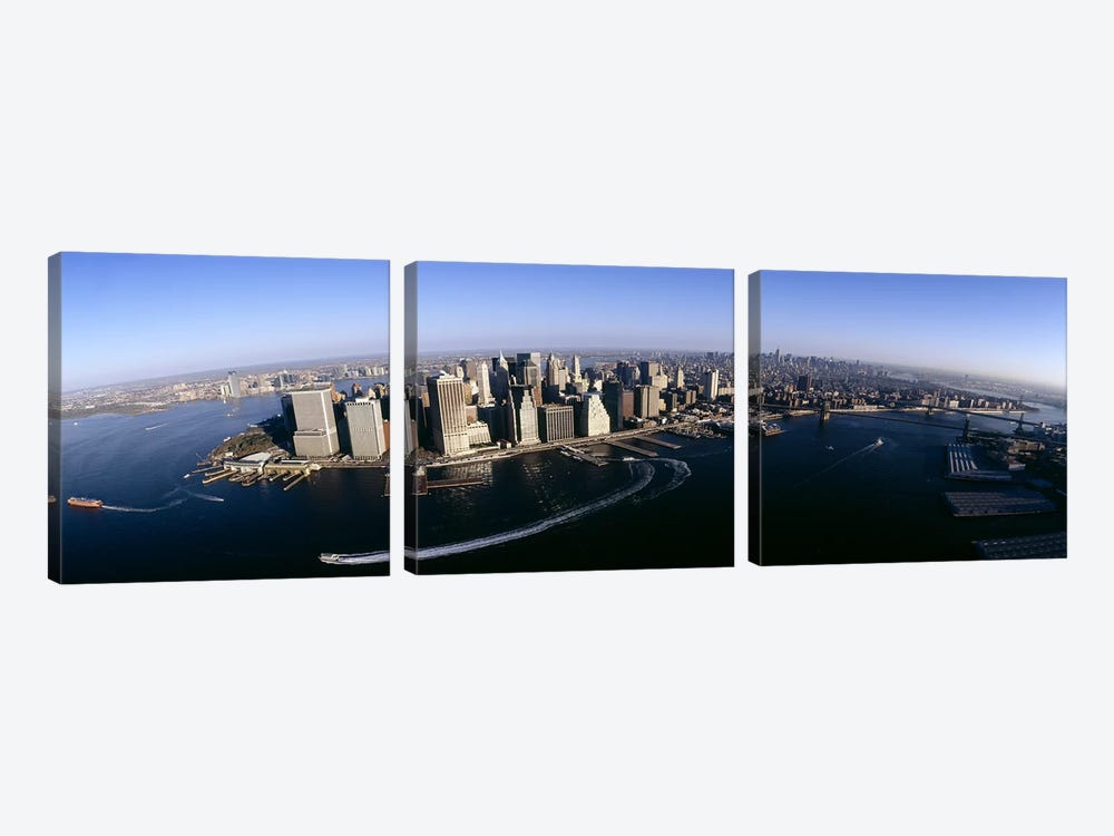 Aerial view of a cityscape, Manhattan, New York City, New York State, USA #2 by Panoramic Images 3-piece Canvas Art Print