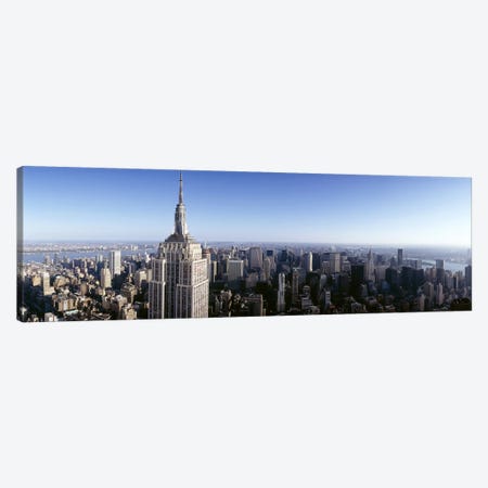Aerial view of a cityscape, Empire State Building, Manhattan, New York City, New York State, USA Canvas Print #PIM6553} by Panoramic Images Canvas Wall Art