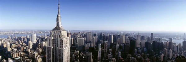 Manhattan: Aerial view of a cityscape, Empire State Building, Manhattan, New York City, New York State, USA by Panoramic Images