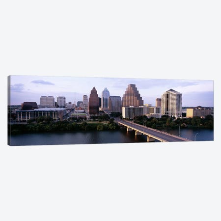Skylines in a city, Lady Bird Lake, Colorado River, Austin, Travis County, Texas, USA Canvas Print #PIM6556} by Panoramic Images Art Print