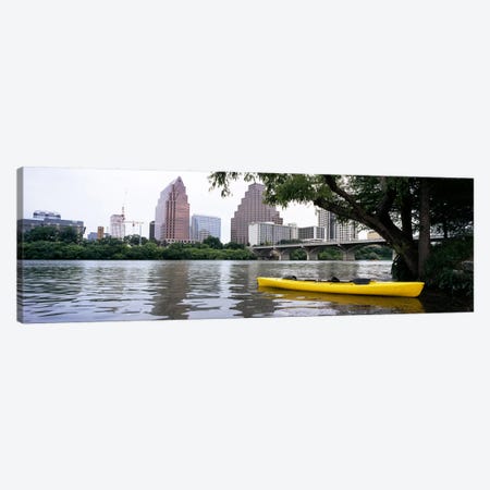 Yellow kayak in a reservoirLady Bird Lake, Colorado River, Austin, Travis County, Texas, USA Canvas Print #PIM6559} by Panoramic Images Canvas Artwork