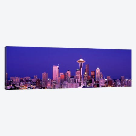 USAWashington, Seattle, night Canvas Print #PIM655} by Panoramic Images Canvas Wall Art