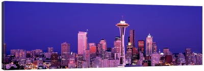 USAWashington, Seattle, night Canvas Art Print - Seattle Skylines