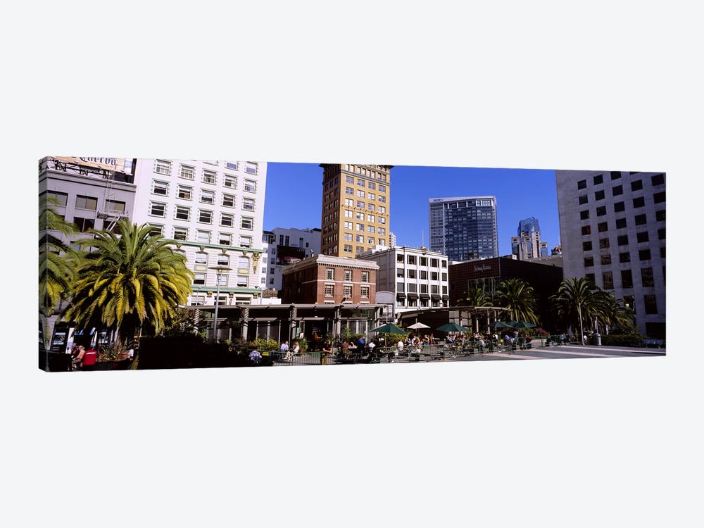 Low angle view of buildings at a town square, Union Square, San Francisco, California, USA by Panoramic Images 1-piece Canvas Art
