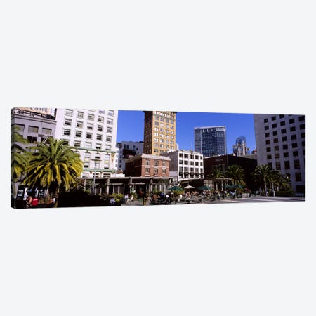 Low angle view of buildings at a town square, Union Square, San Francisco, California, USA Canvas Print #PIM6562} by Panoramic Images Canvas Print