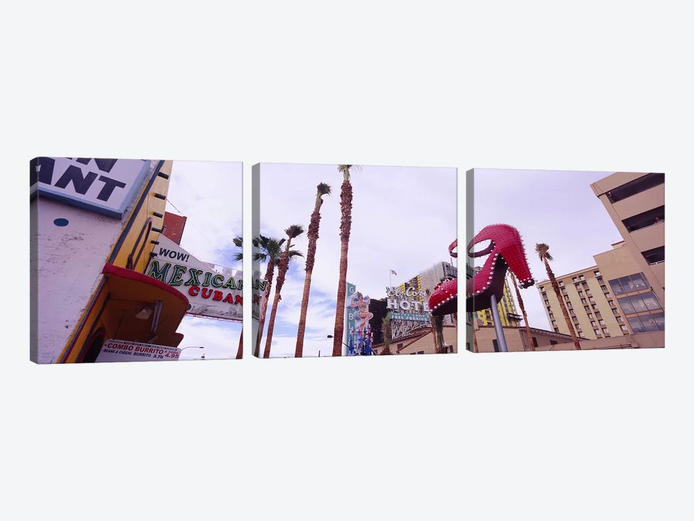 Low angle view of a sculpture of a high heel, Fremont Street, Las Vegas, Clark County, Nevada, USA by Panoramic Images 3-piece Art Print