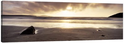 Seascape Sunset, Pembrokeshire, Wales, United Kingdom Canvas Art Print - Beach Sunrise & Sunset Art