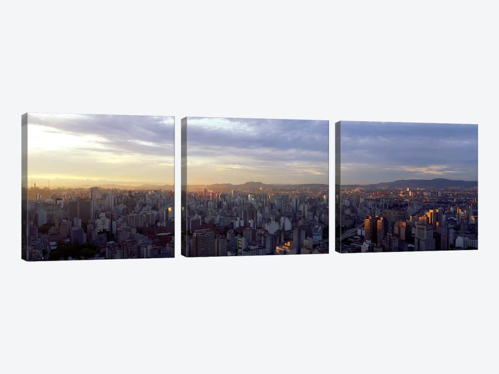 High-Angle View Of City Centre, Sao Paulo, Brazil by Panoramic Images 3-piece Canvas Wall Art