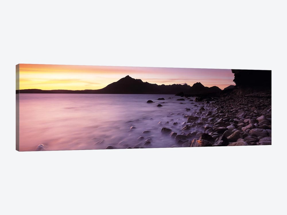 Silhouette Of Cuillin (Black Cuillin) At Dusk As Seen From Elgol, Isle Of Skye, Highlands, Scotland by Panoramic Images 1-piece Canvas Print