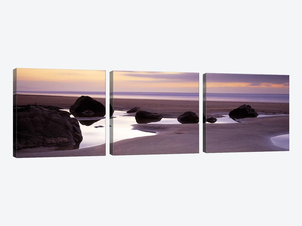 Rocks on the beachSandymouth Bay, Bude, Cornwall, England by Panoramic Images 3-piece Canvas Print