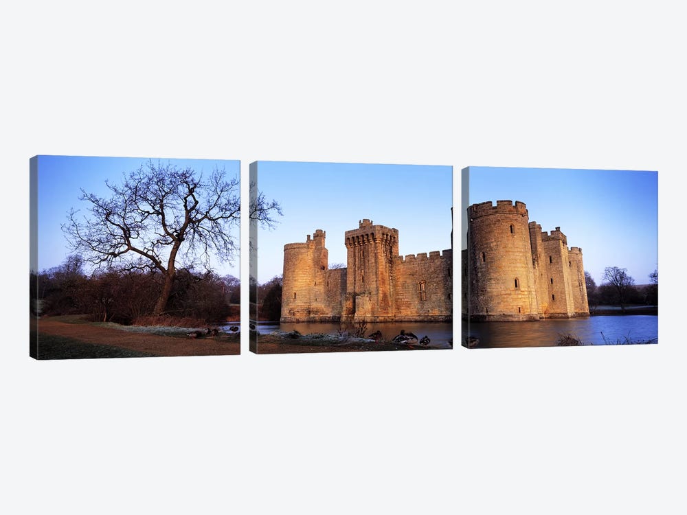 Moat around a castle, Bodiam Castle, East Sussex, England by Panoramic Images 3-piece Canvas Art Print