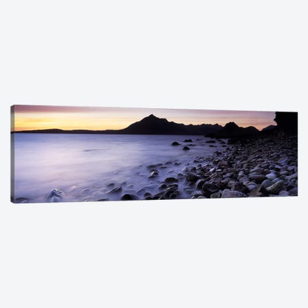 Rocks on the beach, Elgol Beach, Elgol, looking towards Cuillin Hills, Isle Of Skye, Scotland Canvas Print #PIM6598} by Panoramic Images Canvas Wall Art