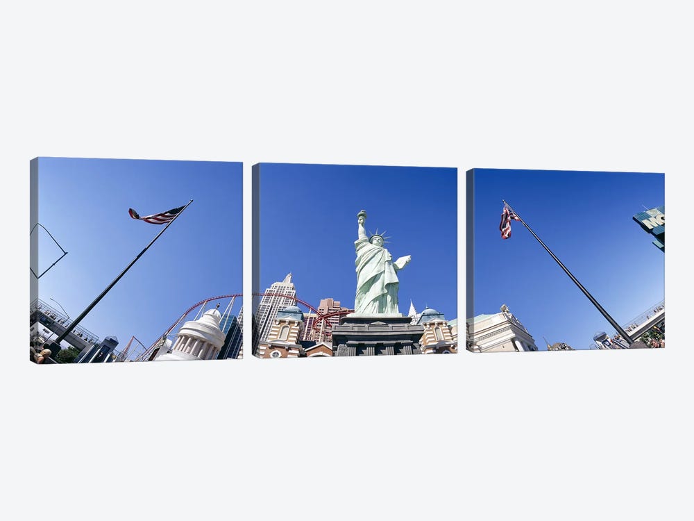 Low angle view of a statue, Replica Statue Of Liberty, Las Vegas, Clark County, Nevada, USA by Panoramic Images 3-piece Canvas Artwork