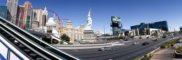 Nevada: Buildings in a city, New York New York Hotel, MGM Casino, The Strip, Las Vegas, Clark County, Nevada, USA by Panoramic Images