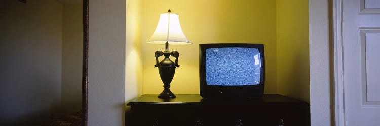 Television and lamp in a hotel room, Las Vegas, Clark County, Nevada, USA #2