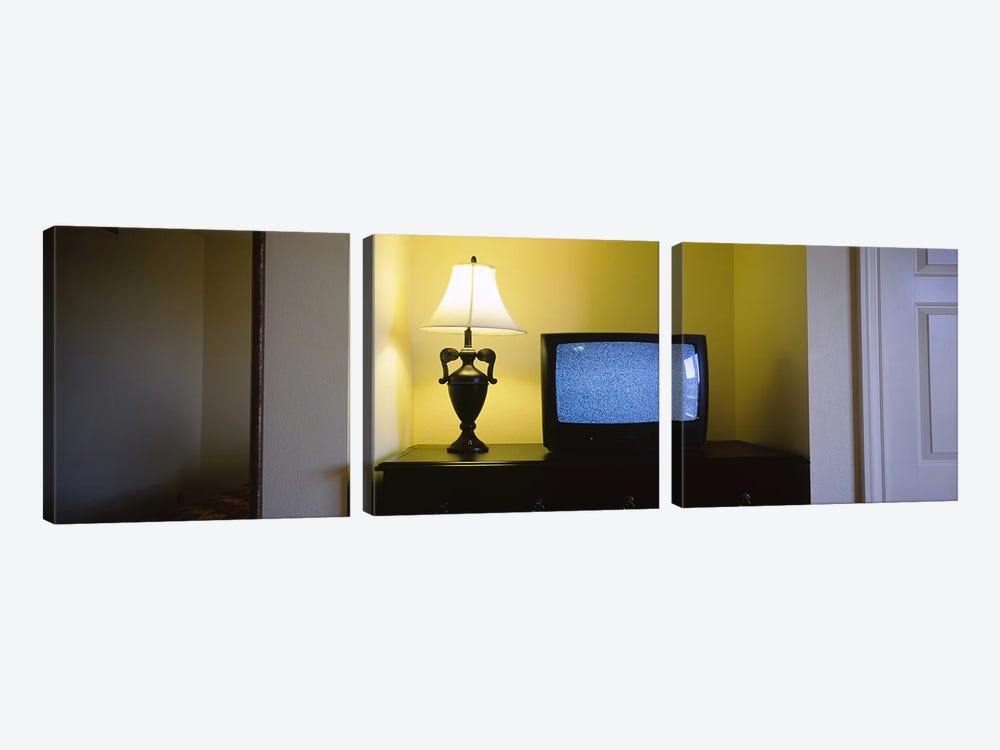 Television and lamp in a hotel room, Las Vegas, Clark County, Nevada, USA #2 by Panoramic Images 3-piece Canvas Print