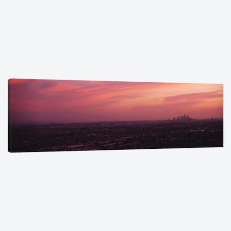 Buildings in a city, Hollywood, San Gabriel Mountains, City Of Los Angeles, Los Angeles County, California, USA Canvas Print #PIM6637} by Panoramic Images Canvas Art