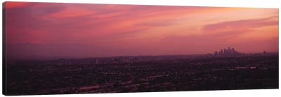 Buildings in a city, Hollywood, San Gabriel Mountains, City Of Los Angeles, Los Angeles County, California, USA Canvas Art Print - Hollywood