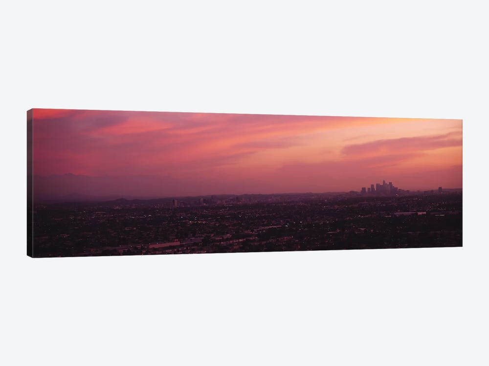 Buildings in a city, Hollywood, San Gabriel Mountains, City Of Los Angeles, Los Angeles County, California, USA by Panoramic Images 1-piece Canvas Wall Art