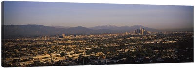 Buildings in a city, Hollywood, San Gabriel Mountains, City Of Los Angeles, Los Angeles County, California, USA #2 Canvas Art Print - Hollywood Art