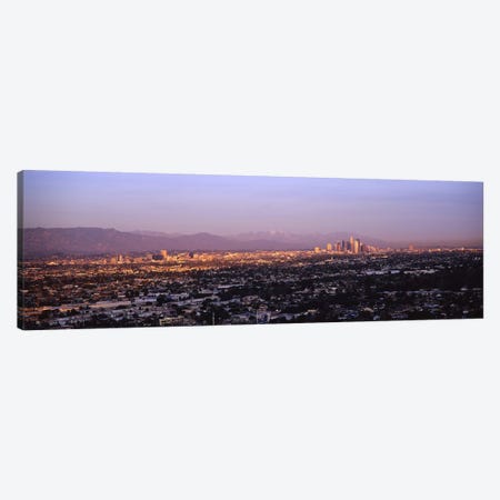 Buildings in a city, Hollywood, San Gabriel Mountains, City Of Los Angeles, Los Angeles County, California, USA #3 Canvas Print #PIM6639} by Panoramic Images Canvas Art Print