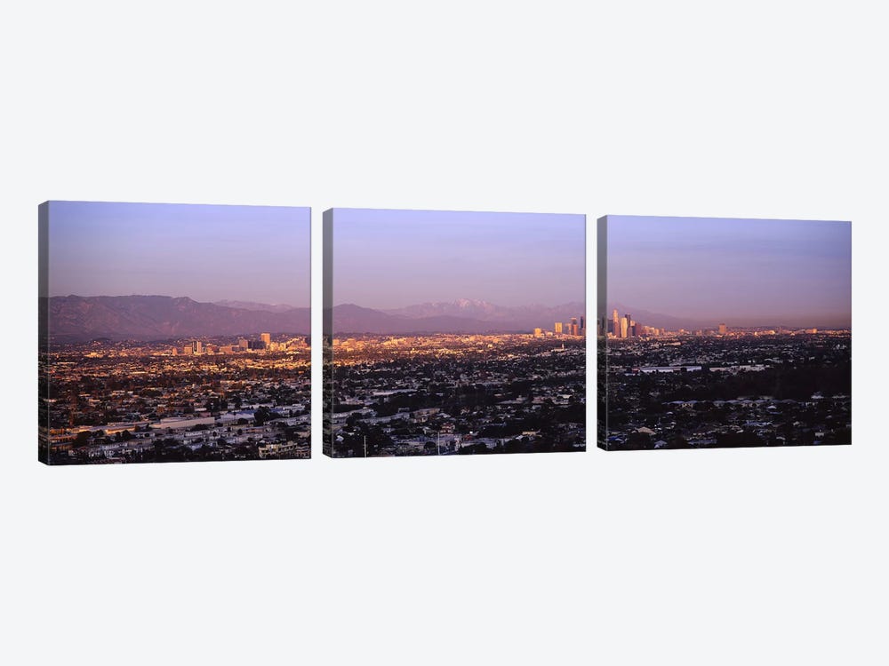 Buildings in a city, Hollywood, San Gabriel Mountains, City Of Los Angeles, Los Angeles County, California, USA #3 by Panoramic Images 3-piece Canvas Art
