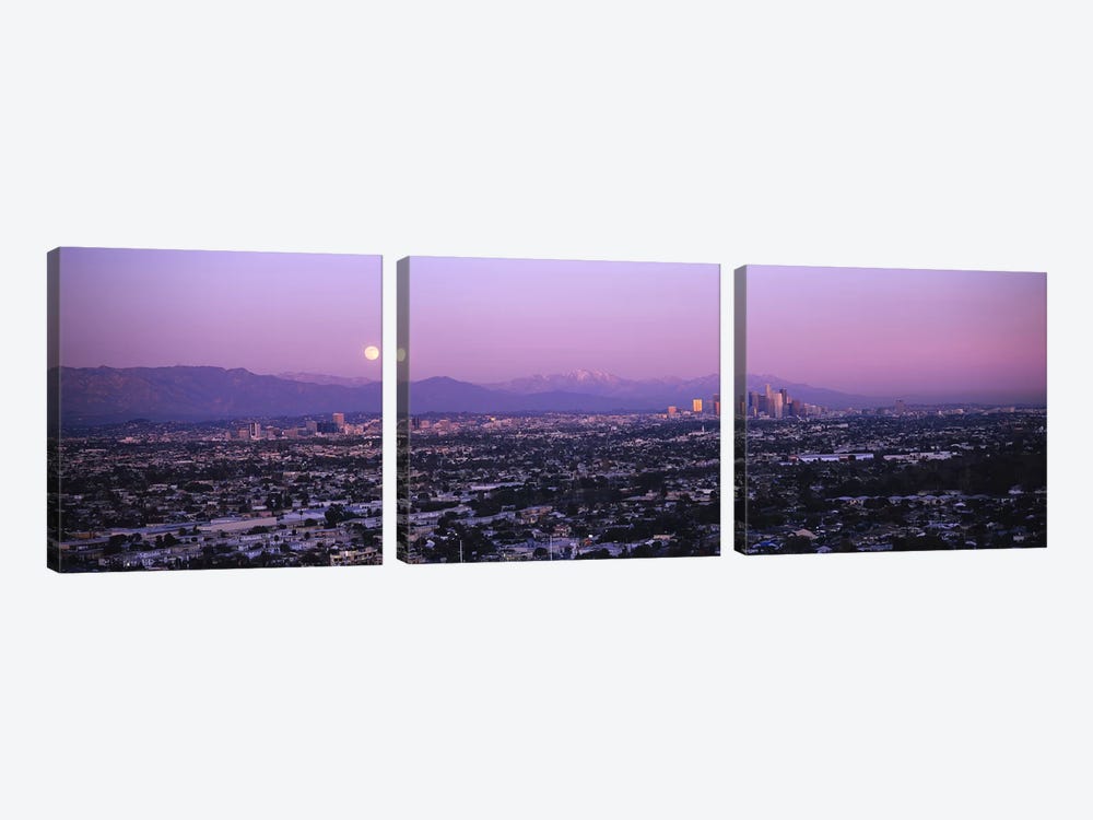 Buildings in a city, Hollywood, San Gabriel Mountains, City Of Los Angeles, Los Angeles County, California, USA #4 by Panoramic Images 3-piece Canvas Art