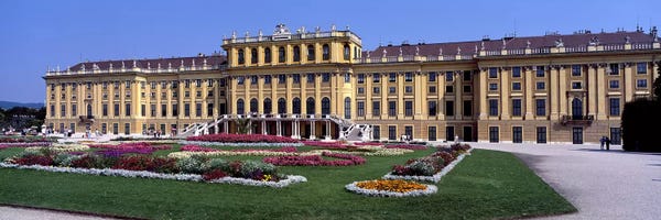 Vienna: Formal garden in front of a palace, Schonbrunn Palace Garden, Schonbrunn Palace, Vienna, Austria by Panoramic Images