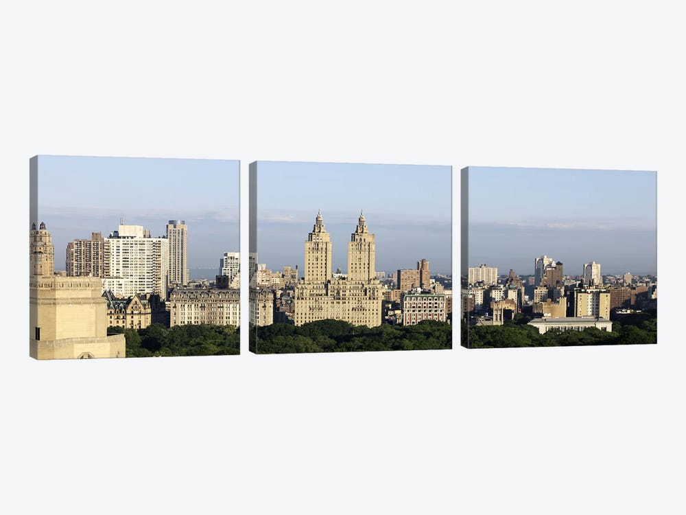 High-Angle View Of Architecture Along Central Park West, Upper West Side, Manhattan, New York City, New York, USA by Panoramic Images 3-piece Canvas Print