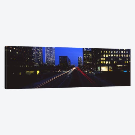 Buildings lit up at night, Century City, Los Angeles, California, USA Canvas Print #PIM6651} by Panoramic Images Canvas Print