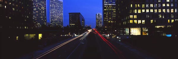 Los Angeles: Buildings lit up at night, Century City, Los Angeles, California, USA by Panoramic Images
