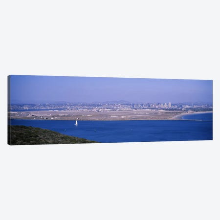 High angle view of a coastline, Coronado, San Diego, San Diego Bay, San Diego County, California, USA Canvas Print #PIM6653} by Panoramic Images Canvas Art Print