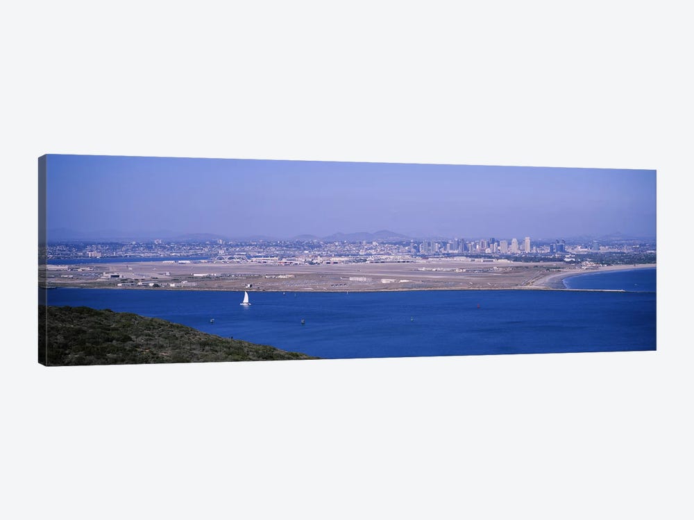 High angle view of a coastline, Coronado, San Diego, San Diego Bay, San Diego County, California, USA by Panoramic Images 1-piece Canvas Wall Art