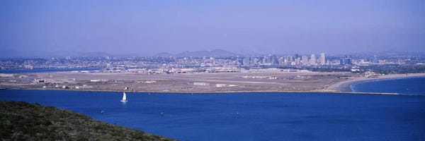 San Diego: High angle view of a coastline, Coronado, San Diego, San Diego Bay, San Diego County, California, USA by Panoramic Images