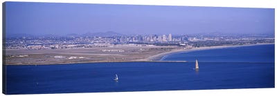 High angle view of a coastline, Coronado, San Diego, San Diego Bay, San Diego County, California, USA #2 Canvas Art Print - Country Scenic Photography