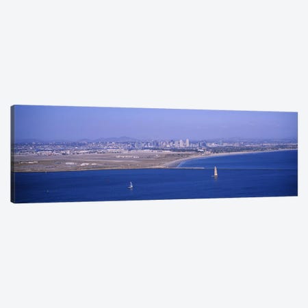 High angle view of a coastline, Coronado, San Diego, San Diego Bay, San Diego County, California, USA #2 Canvas Print #PIM6654} by Panoramic Images Canvas Artwork