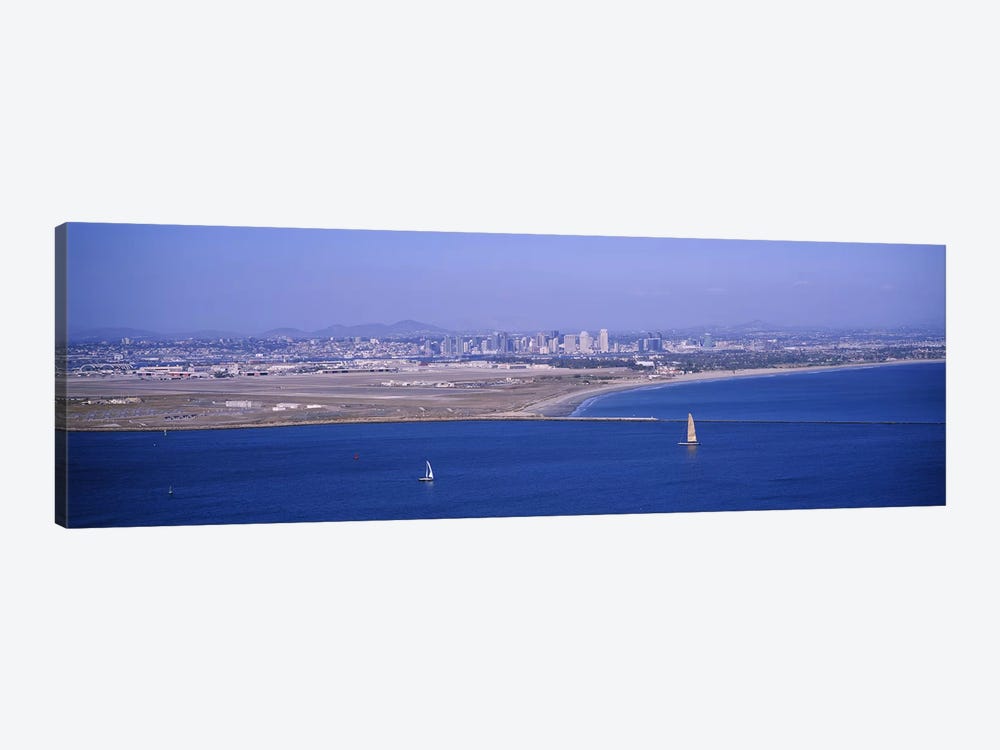 High angle view of a coastline, Coronado, San Diego, San Diego Bay, San Diego County, California, USA #2 by Panoramic Images 1-piece Canvas Print