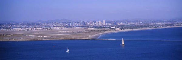 San Diego: High angle view of a coastline, Coronado, San Diego, San Diego Bay, San Diego County, California, USA #2 by Panoramic Images