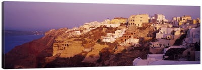 Town on a cliff, Santorini, Greece Canvas Art Print - Santorini Art