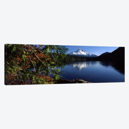 Reflection of a mountain in a lake, Mt Hood, Lost Lake, Mt. Hood National Forest, Hood River County, Oregon, USA Canvas Print #PIM6667} by Panoramic Images Canvas Print